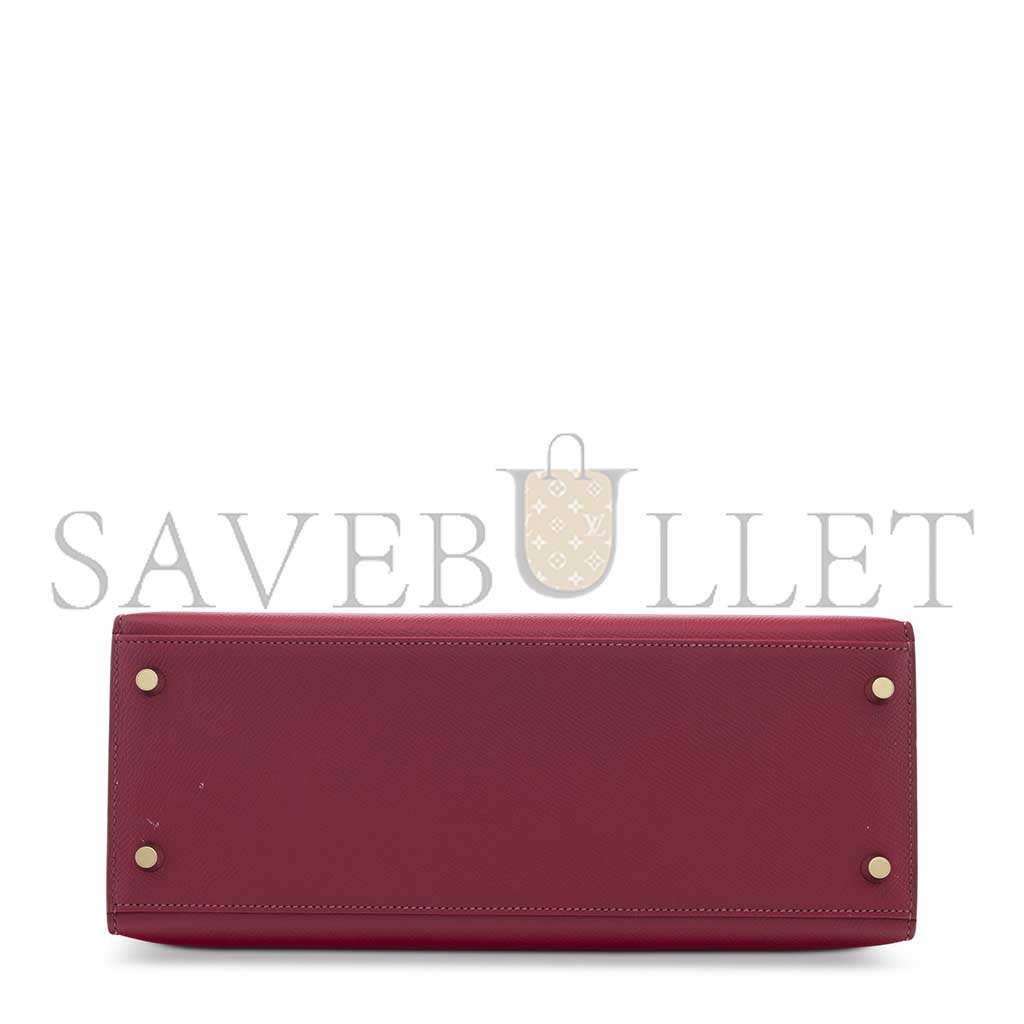 H**mes a rouge garance epsom leather sellier kelly 28 with gold hardware (28*22*10cm)